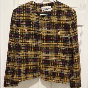 Vintage JH Collectibles Black and Yellow Textured Jacket